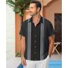 image:imageKYKU Mens Hawaiian Shirt Short Sleeve Button Down Casual Tropical Summer Beach Vacation Shirts with PocketDark Gray Bowling Shirts for Men