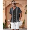 image:imageKYKU Mens Hawaiian Shirt Short Sleeve Button Down Casual Tropical Summer Beach Vacation Shirts with PocketDark Gray Bowling Shirts for Men
