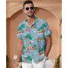image:imageKYKU Mens Hawaiian Shirt Short Sleeve Button Down Casual Tropical Summer Beach Vacation Shirts with PocketFlamingos Blue Men Hawaiian Button Shirt