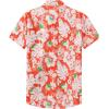 image:imageKYKU Mens Hawaiian Shirt Short Sleeve Button Down Casual Tropical Summer Beach Vacation Shirts with PocketFlorals Red Men Hawaiian Button Shirt