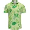 image:imageKYKU Mens Hawaiian Shirt Short Sleeve Button Down Casual Tropical Summer Beach Vacation Shirts with PocketGreen Hawaiian Men Casual Button Down Shirt