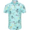 image:imageKYKU Mens Hawaiian Shirt Short Sleeve Button Down Casual Tropical Summer Beach Vacation Shirts with PocketIsland Blue