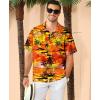 image:imageKYKU Mens Hawaiian Shirt Short Sleeve Button Down Casual Tropical Summer Beach Vacation Shirts with PocketOrange Hawaiian Shirt for Men