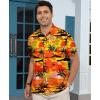image:imageKYKU Mens Hawaiian Shirt Short Sleeve Button Down Casual Tropical Summer Beach Vacation Shirts with PocketOrange Hawaiian Shirt for Men