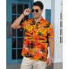 image:imageKYKU Mens Hawaiian Shirt Short Sleeve Button Down Casual Tropical Summer Beach Vacation Shirts with PocketOrange Hawaiian Shirt for Men