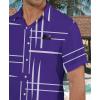 image:imageKYKU Mens Hawaiian Shirt Short Sleeve Button Down Casual Tropical Summer Beach Vacation Shirts with PocketPurple Mens Casual Shirts