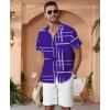 image:imageKYKU Mens Hawaiian Shirt Short Sleeve Button Down Casual Tropical Summer Beach Vacation Shirts with PocketPurple Mens Casual Shirts