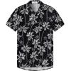 image:imageKYKU Mens Hawaiian Shirt Short Sleeve Button Down Casual Tropical Summer Beach Vacation Shirts with PocketTree Black Men Hawaiian Button Shirt