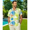 image:imageKYKU Mens Hawaiian Shirt Short Sleeve Button Down Casual Tropical Summer Beach Vacation Shirts with PocketWhite Green Hawaiian Men Button Down Shirt
