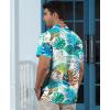 image:imageKYKU Mens Hawaiian Shirt Short Sleeve Button Down Casual Tropical Summer Beach Vacation Shirts with PocketWhite Leaf Hawaiian Shirt for Men
