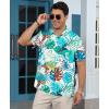 image:imageKYKU Mens Hawaiian Shirt Short Sleeve Button Down Casual Tropical Summer Beach Vacation Shirts with PocketWhite Leaf Hawaiian Shirt for Men