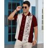 image:imageKYKU Mens Hawaiian Shirt Short Sleeve Button Down Casual Tropical Summer Beach Vacation Shirts with PocketWine Red Summer Shirt for Men