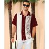 image:imageKYKU Mens Hawaiian Shirt Short Sleeve Button Down Casual Tropical Summer Beach Vacation Shirts with PocketWine Red Summer Shirt for Men