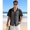 image:imageKYKU Mens Hawaiian Shirt Short Sleeve Tropical Button Down Casual Summer Beach Vacation ShirtsBlack Bowling Shirts for Men