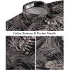 image:imageKYKU Mens Hawaiian Shirt Short Sleeve Tropical Button Down Casual Summer Beach Vacation ShirtsBlack Tropical Leaf Hawaiian Shirt for Men