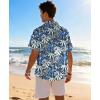 image:imageKYKU Mens Hawaiian Shirt Short Sleeve Tropical Button Down Casual Summer Beach Vacation ShirtsBlue Daisy Hawaiian Shirt for Men