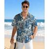 image:imageKYKU Mens Hawaiian Shirt Short Sleeve Tropical Button Down Casual Summer Beach Vacation ShirtsBlue Daisy Hawaiian Shirt for Men