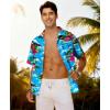 image:imageKYKU Mens Hawaiian Shirt Short Sleeve Tropical Button Down Casual Summer Beach Vacation ShirtsBlue Hawaiian Shirt for Men
