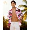 image:imageKYKU Mens Hawaiian Shirt Short Sleeve Tropical Button Down Casual Summer Beach Vacation ShirtsCar Pink Hawaiian Shirt for Men