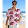 image:imageKYKU Mens Hawaiian Shirt Short Sleeve Tropical Button Down Casual Summer Beach Vacation ShirtsCar Pink Hawaiian Shirt for Men