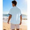 image:imageKYKU Mens Hawaiian Shirt Short Sleeve Tropical Button Down Casual Summer Beach Vacation ShirtsContrast Light Blue Beach Shirts for Men