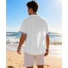 image:imageKYKU Mens Hawaiian Shirt Short Sleeve Tropical Button Down Casual Summer Beach Vacation ShirtsContrast White Beach Shirts for Men