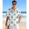 image:imageKYKU Mens Hawaiian Shirt Short Sleeve Tropical Button Down Casual Summer Beach Vacation ShirtsGeometric White Hawaiian Shirt for Men