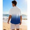 image:imageKYKU Mens Hawaiian Shirt Short Sleeve Tropical Button Down Casual Summer Beach Vacation ShirtsGradient Blue White Beach Shirts for Men