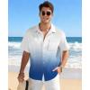 image:imageKYKU Mens Hawaiian Shirt Short Sleeve Tropical Button Down Casual Summer Beach Vacation ShirtsGradient Blue White Beach Shirts for Men