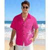 image:imageKYKU Mens Hawaiian Shirt Short Sleeve Tropical Button Down Casual Summer Beach Vacation ShirtsGradient Hot Pink Hawaiian Shirt for Men