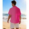 image:imageKYKU Mens Hawaiian Shirt Short Sleeve Tropical Button Down Casual Summer Beach Vacation ShirtsGradient Hot Pink Hawaiian Shirt for Men