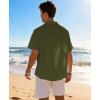 image:imageKYKU Mens Hawaiian Shirt Short Sleeve Tropical Button Down Casual Summer Beach Vacation ShirtsGuayabera Army Green Beach Shirts for Men
