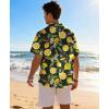 image:imageKYKU Mens Hawaiian Shirt Short Sleeve Tropical Button Down Casual Summer Beach Vacation ShirtsLemon Black Hawaiian Shirt for Men