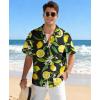 image:imageKYKU Mens Hawaiian Shirt Short Sleeve Tropical Button Down Casual Summer Beach Vacation ShirtsLemon Black Hawaiian Shirt for Men