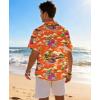 image:imageKYKU Mens Hawaiian Shirt Short Sleeve Tropical Button Down Casual Summer Beach Vacation ShirtsOrange Hawaiian Shirt for Men