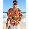 image:imageKYKU Mens Hawaiian Shirt Short Sleeve Tropical Button Down Casual Summer Beach Vacation ShirtsOrange Hawaiian Shirt for Men