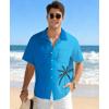 image:imageKYKU Mens Hawaiian Shirt Short Sleeve Tropical Button Down Casual Summer Beach Vacation ShirtsPalm Tree Gradient Blue Hawaiian Shirt for Men