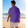 image:imageKYKU Mens Hawaiian Shirt Short Sleeve Tropical Button Down Casual Summer Beach Vacation ShirtsPalm Tree Gradient Purple Hawaiian Shirt for Men