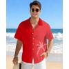 image:imageKYKU Mens Hawaiian Shirt Short Sleeve Tropical Button Down Casual Summer Beach Vacation ShirtsPalm Tree Gradient Red Hawaiian Shirt for Men