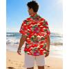 image:imageKYKU Mens Hawaiian Shirt Short Sleeve Tropical Button Down Casual Summer Beach Vacation ShirtsPalm Tree Red Hawaiian Shirt for Men