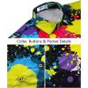 image:imageKYKU Mens Hawaiian Shirt Short Sleeve Tropical Button Down Casual Summer Beach Vacation ShirtsRainbow Paint Splatter Black Hawaiian Shirt Men