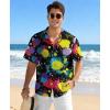 image:imageKYKU Mens Hawaiian Shirt Short Sleeve Tropical Button Down Casual Summer Beach Vacation ShirtsRainbow Paint Splatter Black Hawaiian Shirt Men