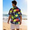 image:imageKYKU Mens Hawaiian Shirt Short Sleeve Tropical Button Down Casual Summer Beach Vacation ShirtsRainbow Paint Splatter Black Hawaiian Shirt Men