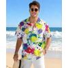 image:imageKYKU Mens Hawaiian Shirt Short Sleeve Tropical Button Down Casual Summer Beach Vacation ShirtsRainbow Paint Splatter White Hawaiian Shirt Men