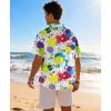 image:imageKYKU Mens Hawaiian Shirt Short Sleeve Tropical Button Down Casual Summer Beach Vacation ShirtsRainbow Paint Splatter White Hawaiian Shirt Men