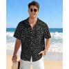 image:imageKYKU Mens Hawaiian Shirt Short Sleeve Tropical Button Down Casual Summer Beach Vacation ShirtsTriangle Black Hawaiian Shirt for Men