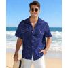 image:imageKYKU Mens Hawaiian Shirt Short Sleeve Tropical Button Down Casual Summer Beach Vacation ShirtsWhale Navy Blue Hawaiian Shirt for Men