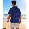image:imageKYKU Mens Hawaiian Shirt Short Sleeve Tropical Button Down Casual Summer Beach Vacation ShirtsWhale Navy Blue Hawaiian Shirt for Men