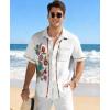 image:imageKYKU Mens Hawaiian Shirt Short Sleeve Tropical Button Down Casual Summer Beach Vacation ShirtsWhite Beach Shirts for Men