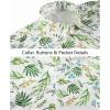 image:imageKYKU Mens Hawaiian Shirt Short Sleeve Tropical Button Down Casual Summer Beach Vacation ShirtsWhite Green Leaf Hawaiian Shirt for Men